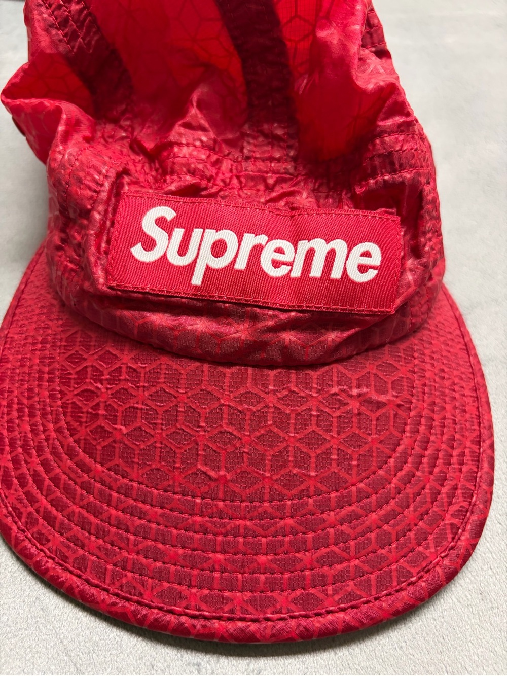 Supreme Reflective Ripstop Camp Cap Red Box Logo Adjustable USA Hat Streetwear